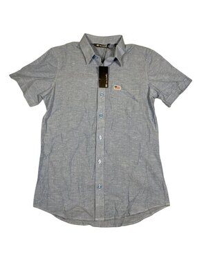 Travis Mathew Mens Blue Chambray Short Sleeve Button-Up Shirt Small Cotton NWT